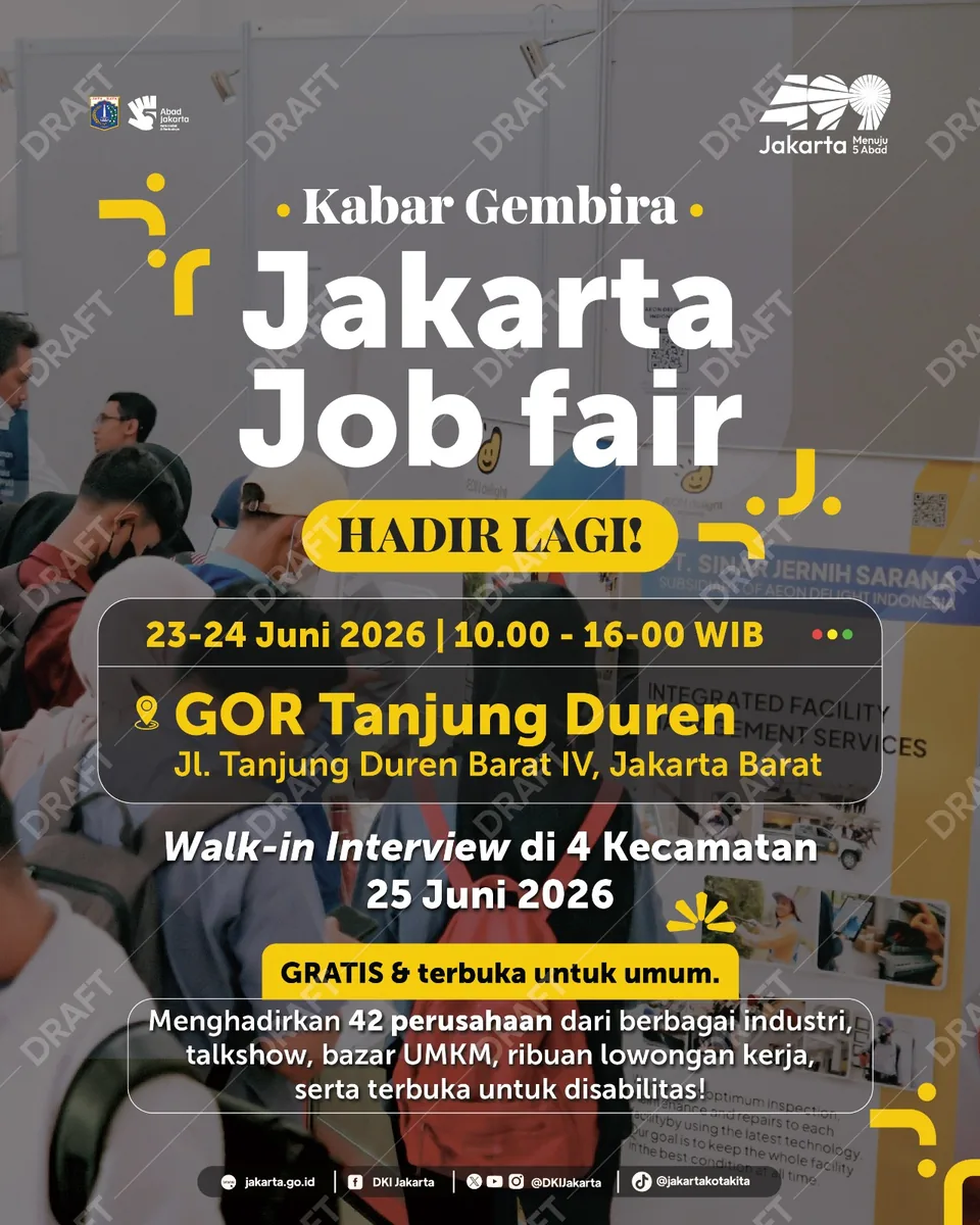 Job Fair Kabupaten Agam 2026 (Suku Dinas TKTE Wilayah Kabupaten Agam Barat) : 23-24 Juni 2026