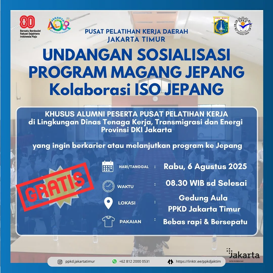 UNDANGAN SOSIALISASI PROGRAM MAGANG JEPANG – PPKD KABUPATEN AGAM